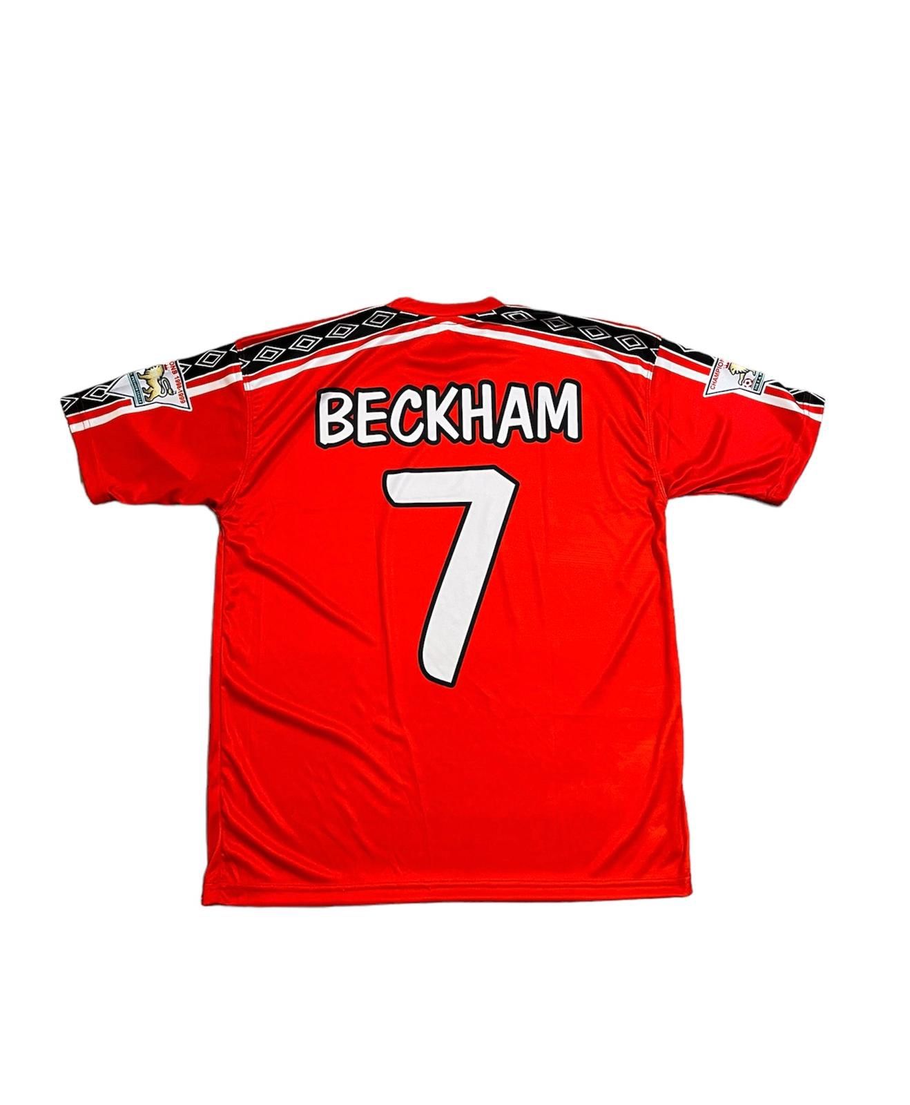 Manchester United 1998/1999 Retro Jersey, Beckham, Giggs with patches