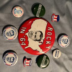 Political Buttons. Coolidge Rockefeller 