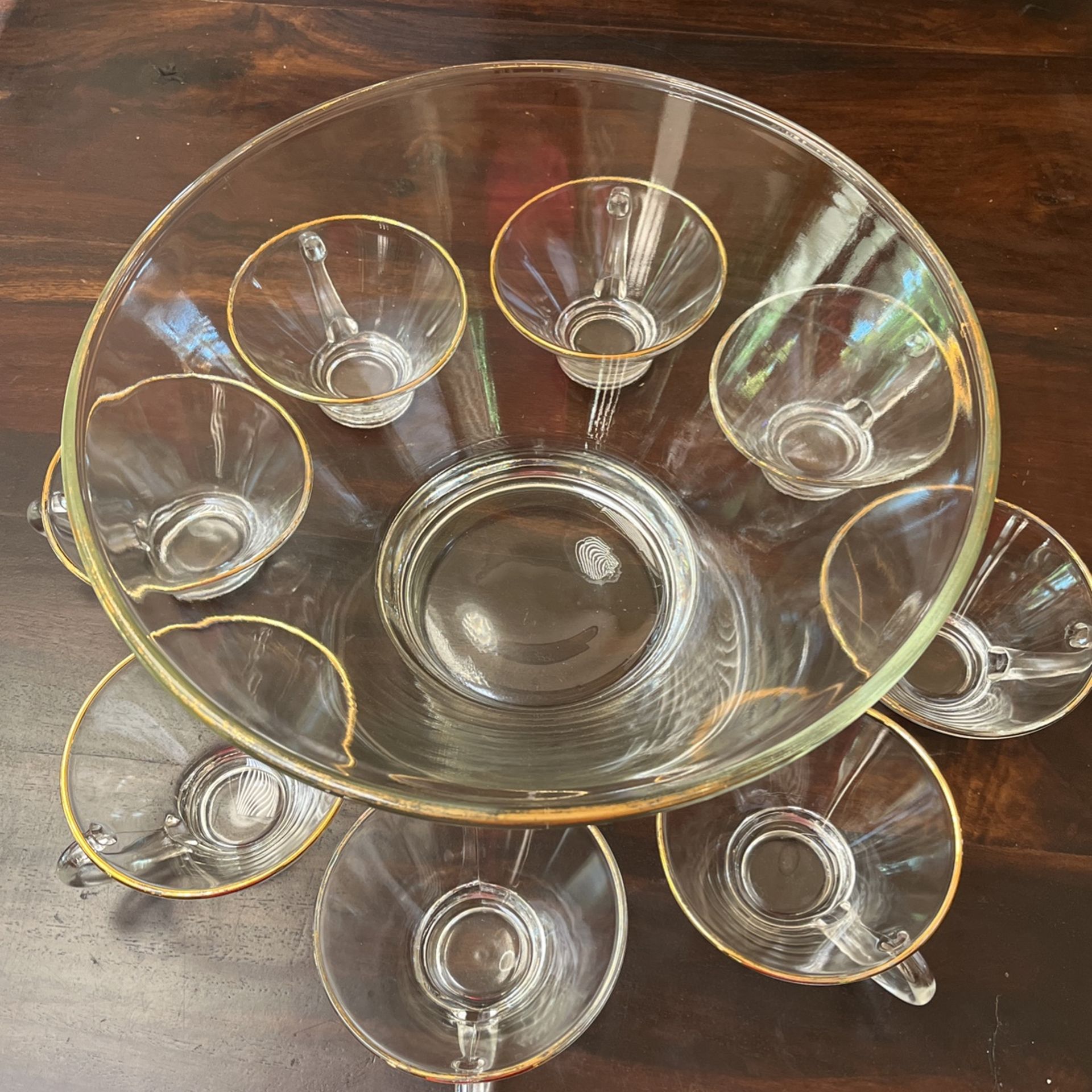 Vintage 9 Piece Punch Bowl Set