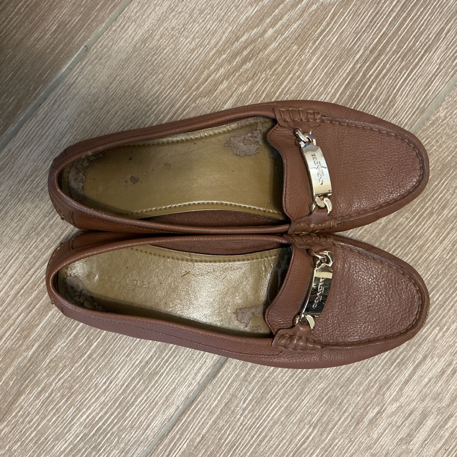 Coach Leather Loafers - Tan