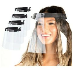 New 4 Pack Clear Plastic Face Shield Mask for Safety, Anti Fog Protection, Reusable Washable Face Masks,Transparent Breathable , $15 Or Best Offer 