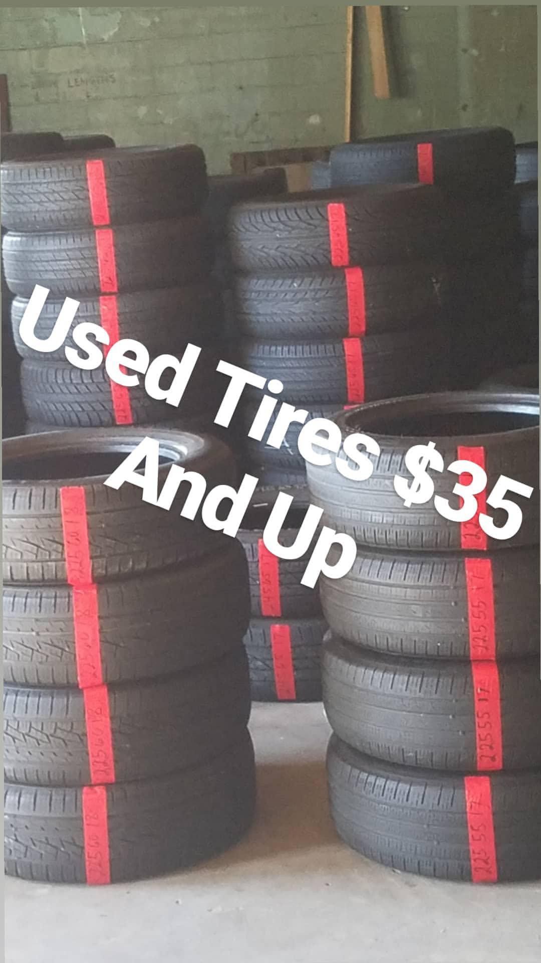 Used tires. All sizes. $35 and up... text the tire size you would like a price on.