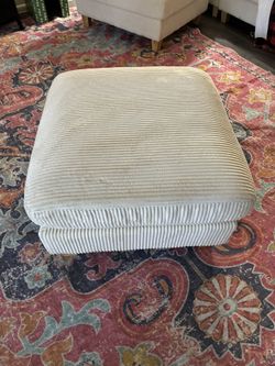 Ivory Ottoman Corduroy