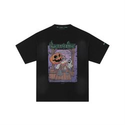 Team Wang Halloween Peripheral Hand-Painted Ink-Splashed Short-Sleeved T-Shirt 