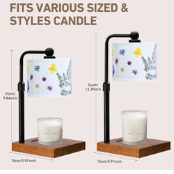 New Flower Candle Warmer Lamp, Electric Candle Warming Lamp with Timer Dimmer, Adjustable Height, Decorative Wax Melt Warmer, Closing Gifts for Home B
