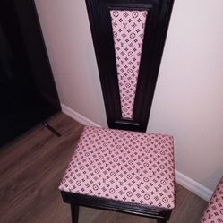 Beautiful Black & Pink LV Fashion Vanity Chair And Bed Bench 
