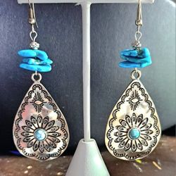 New Silver And Turquoise Earrings