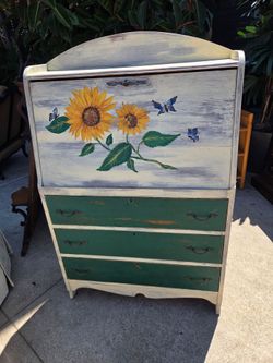 Restored / Hand-Painted Antique Secretary Desk