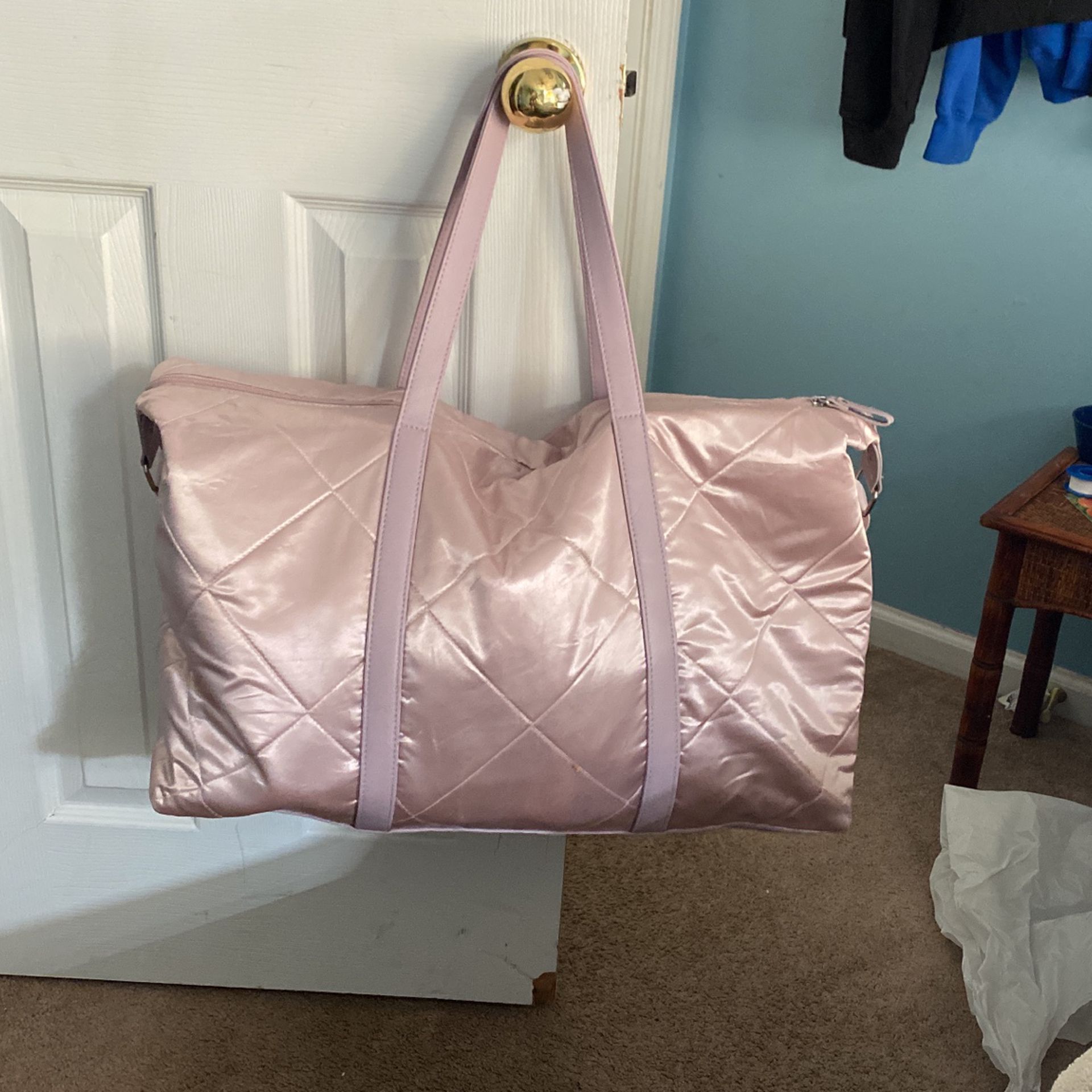 Metallic Pink Duffle Bag