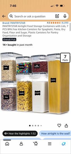 Pantry organizer containers