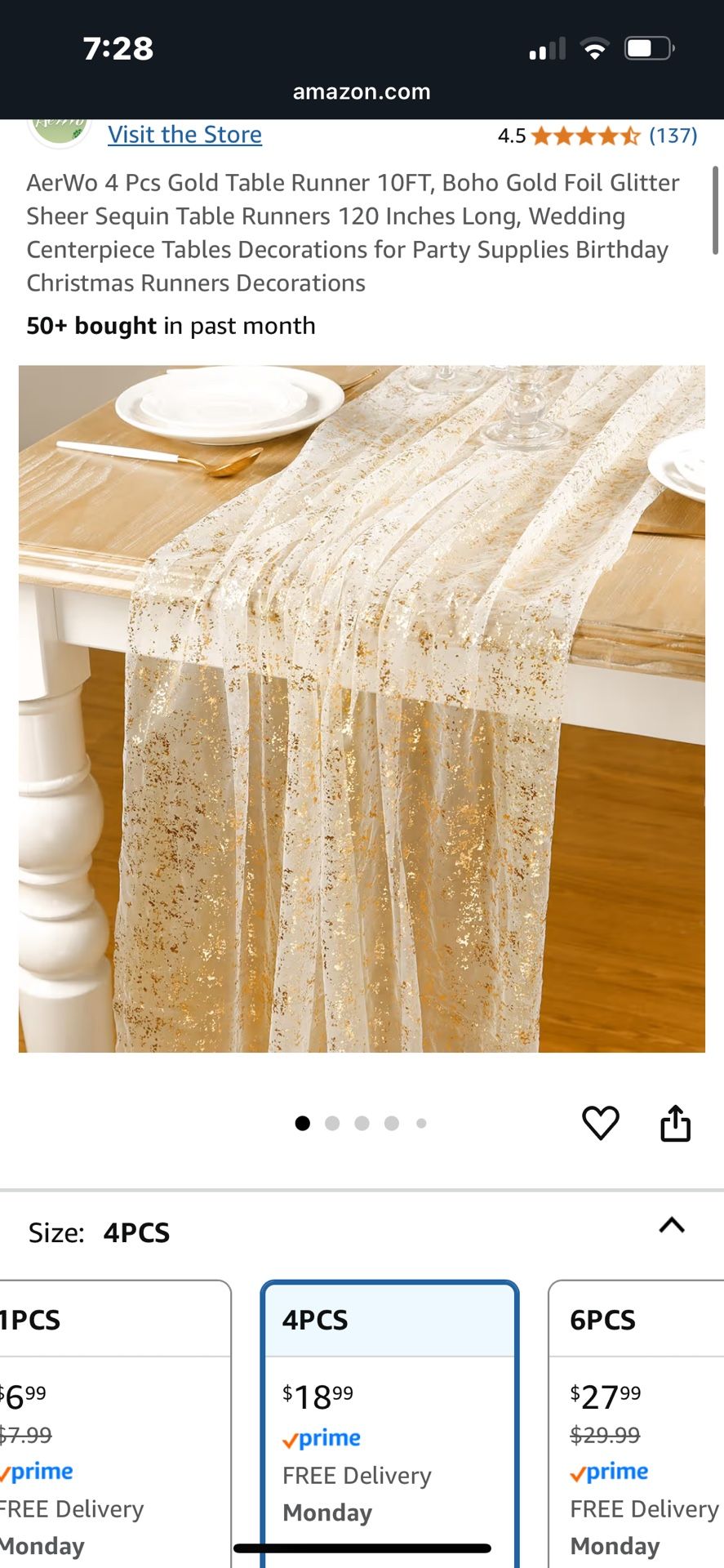 Gold Mesh Table Runner