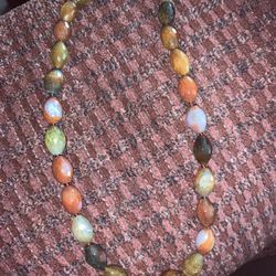 Vintage Gemstone Necklace 16”
