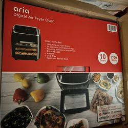 🔥 ARIA 10QT Air Fryer Oven AAO-890 NEW Dehydrator Presets Accessories Cookbook
