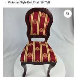 Silla De Muñeca Estilo Victorian.  16 Tall