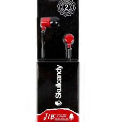 Skullcandy Jib in-ear Headphones with Microphone in Red

