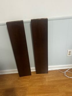 Walnut brown floating wall shelf