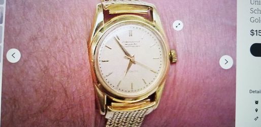Unique Rare Mens Authentic IWC Schaffhausen Automatic 18k  Solid gold Watch Bracelet, 96gr,1950s