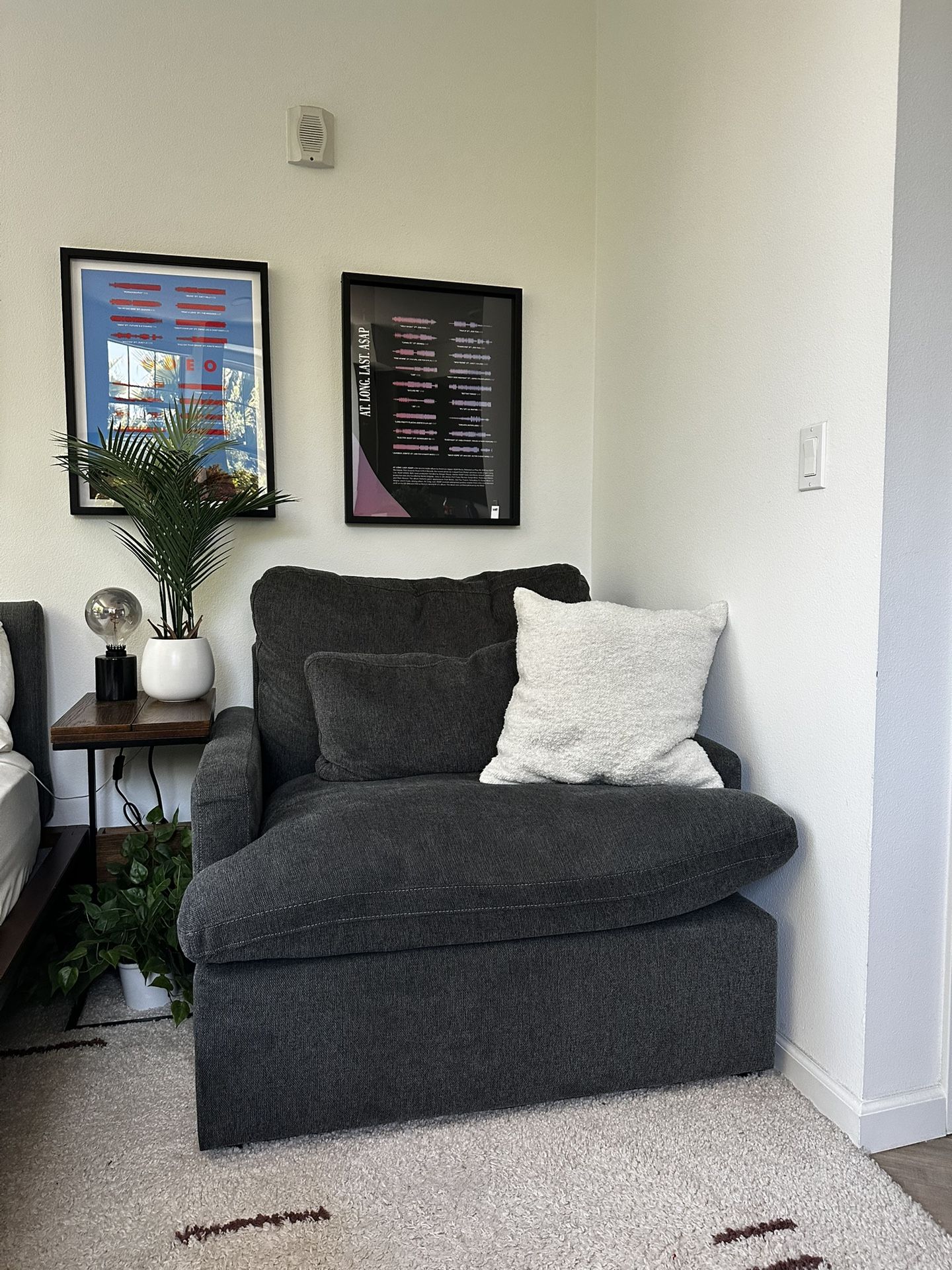 Comfy Oversized Grey Armchair (Living Spaces)