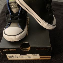 Size 6 Leather Black Boys Converse