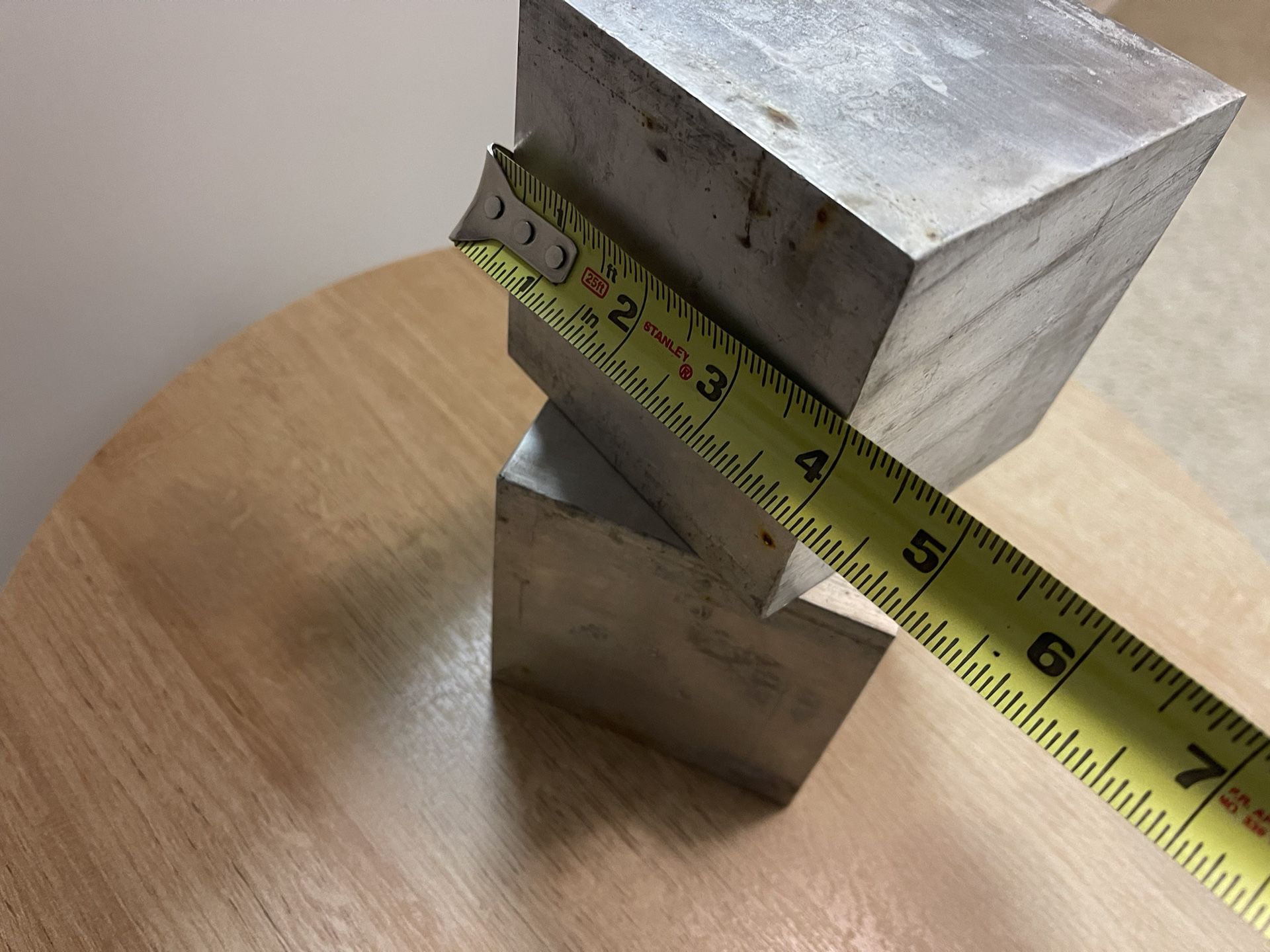 Solid Aluminum Blocks 4” square 