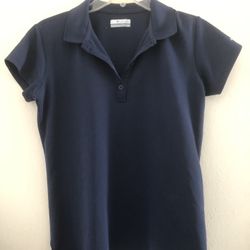 Women's Columbia Short Sleeve Navy Polo Size Medium