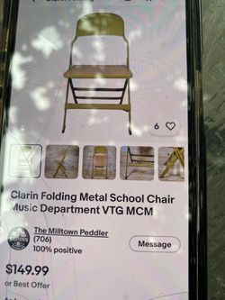 Clarin Vintage Metal Folding School Chair
