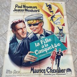 Vintage Huge French Movie Poster 73 X 42 Inches
