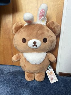 San-X Rilakkuma: Chairoikoguma in Bunny Ears 16" Plush Stuffed Animal