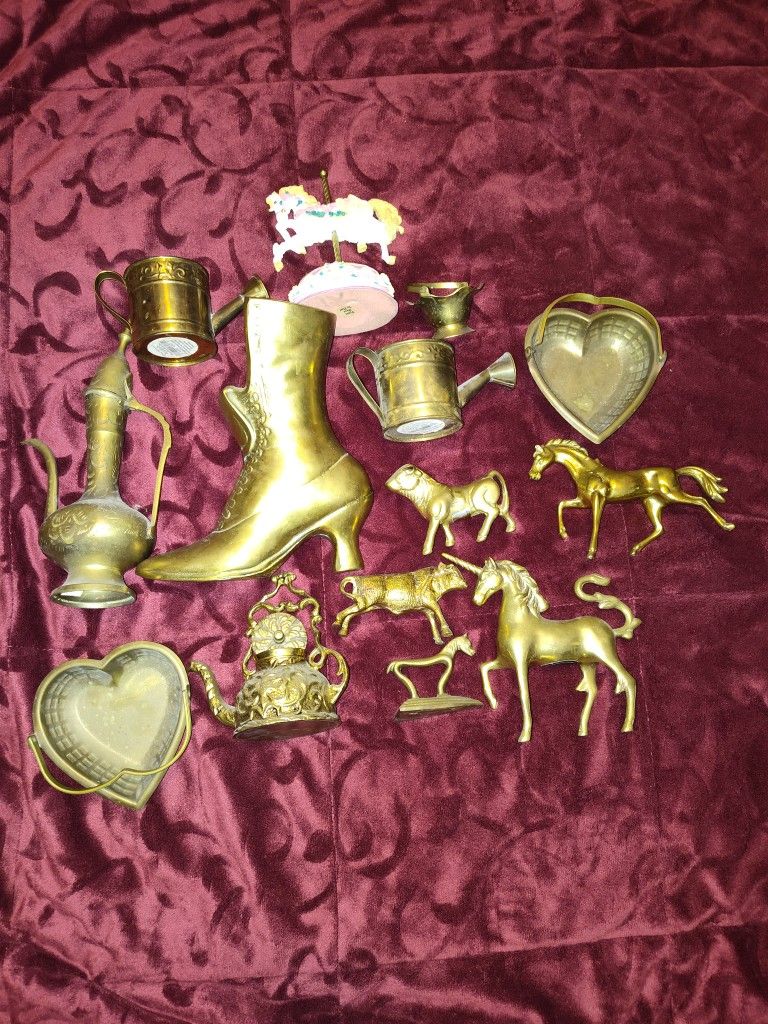 Brass  Knick Knacks And One Carousel Pony