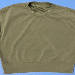 Olive Green Crewneck Sweatshirt Size M | Soft Modal Blend Pullover
