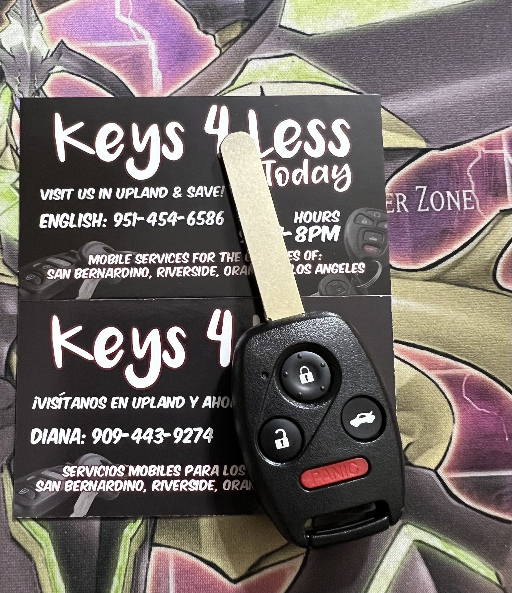 [$100 in Upland] 2003-15 Honda Acura Duplicate Key & Remote Copy (MDX, RDX, TL, Civic, Accord, Fit, CRV, HRV, Pilot, Odyssey, Ridgeline)