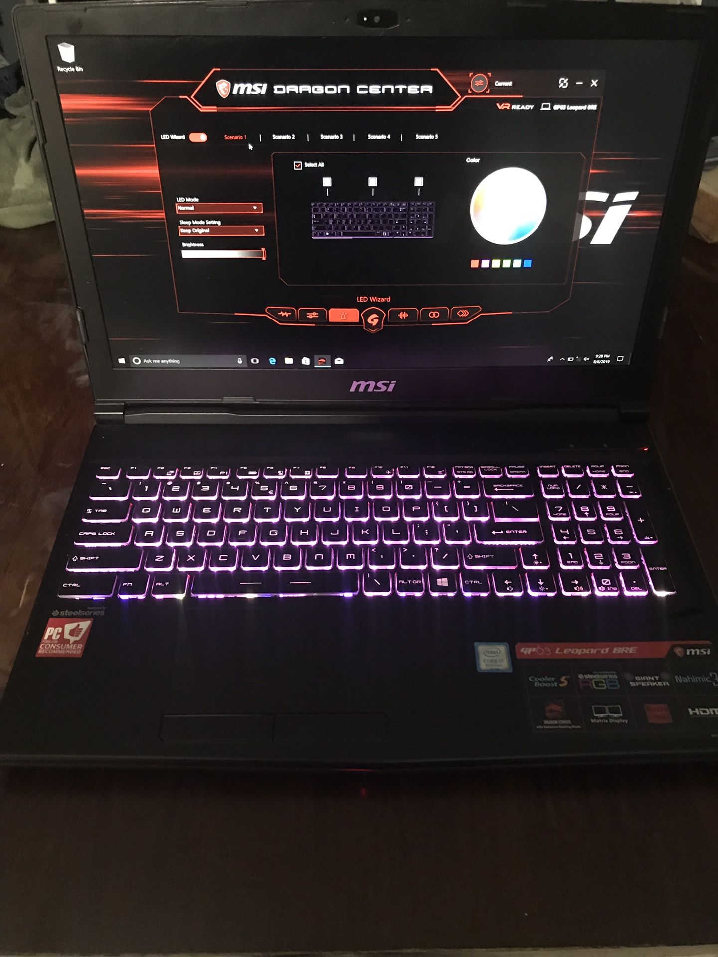 Msi laptop i7-8750H/16GB/1060 6GB