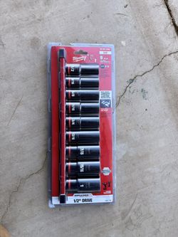 Milwaukee Shockwave 1/2 In. Drive 9 Piece Standard Socket Set