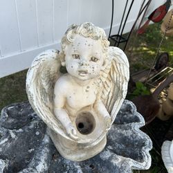 Vintage Cement Baby Angel 