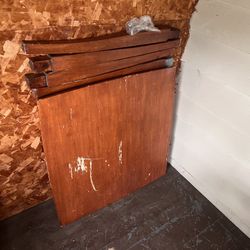 High Top Table Solid Heavy Wood w/ 2 Chairs - Needs Refinishing