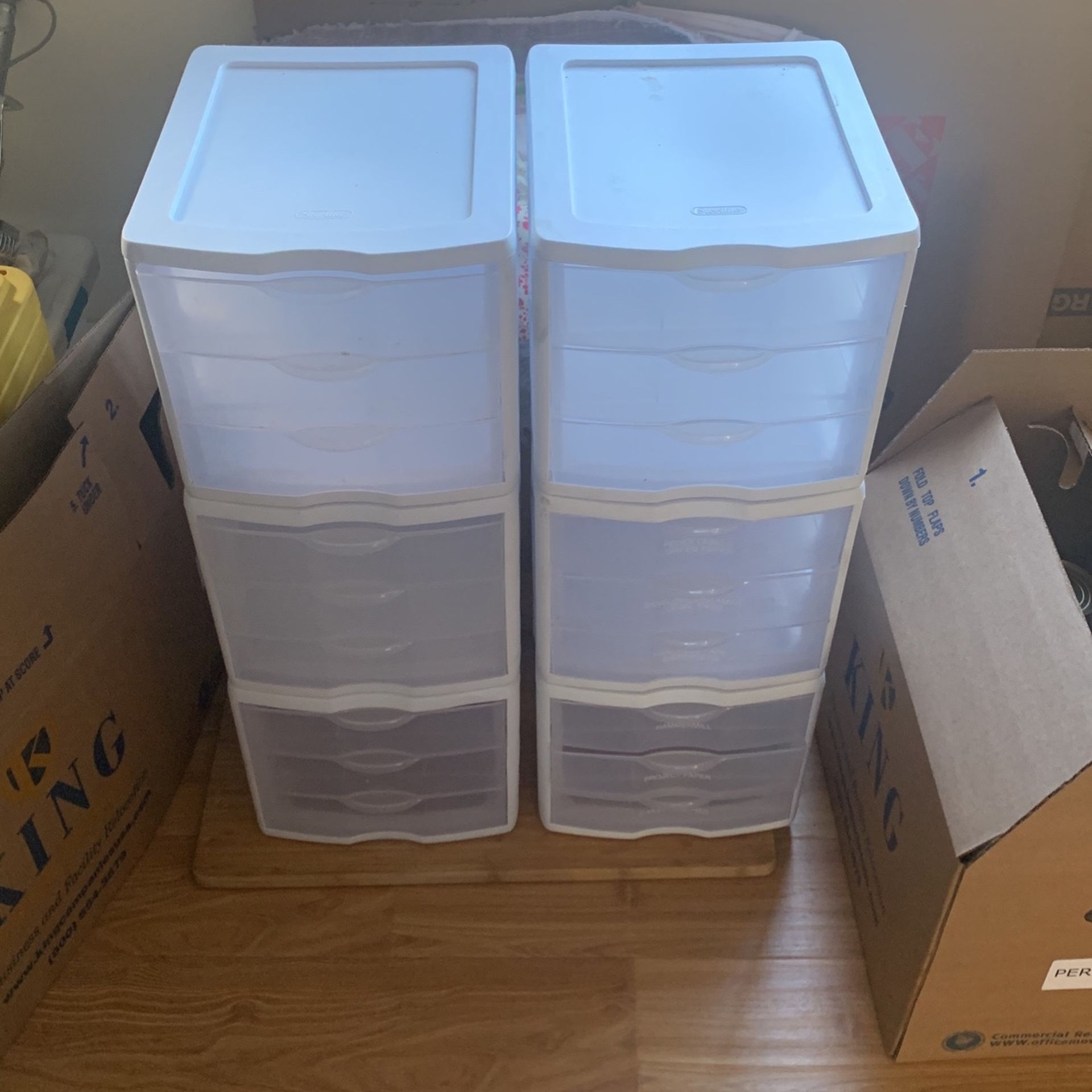 Six Total 3-Drawer Sterilite Storage Containers