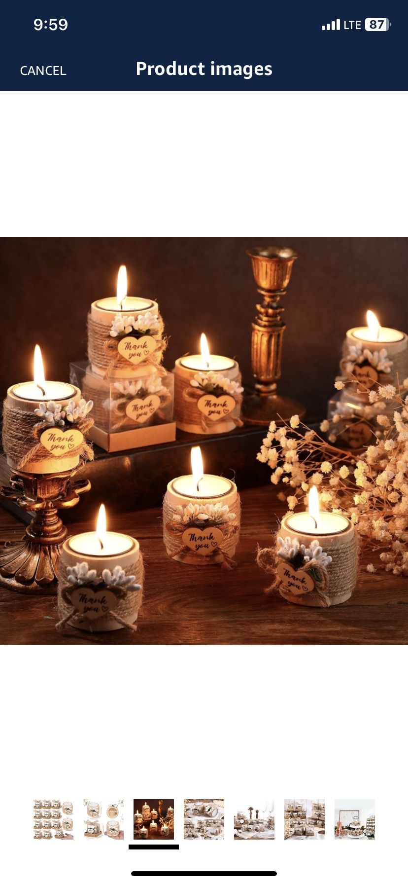 Retisee Wood Candle Holders Memorial Tealight Holder Wedding Favors Thank You Guest Gifts for Weddin