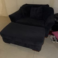 Blue Chair and Ottoman 