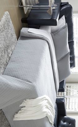 Altonbury Blue Leather Queen Sofa Sleeper