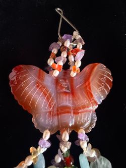 Carnelian Butterfly  Necklace Pendant