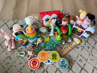 Box of baby/toddler toys
