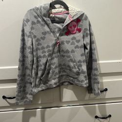 Super Cute Old Navy Hoodie JacketFleece Hearts And Pink Skull