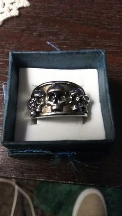 Stamped 925 Skull Ring. Size 10