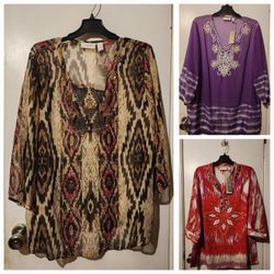 chicos blouses lot of 3 nwt sz 3