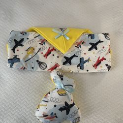 Baby Blanket And Matching Stuffed Bunny With Squeaker 