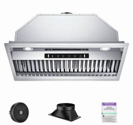 30in - 900 CFM Convertible Insert Range Hood Stainless Steel with Baffle Filters, LED and Gesture Control