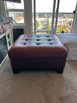 Large Leather Ottoman