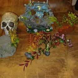 Fish Tank Decor Skull And Ship