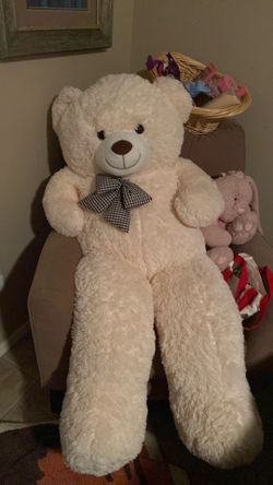 Large Vanilla Stuffed Teddy Bear