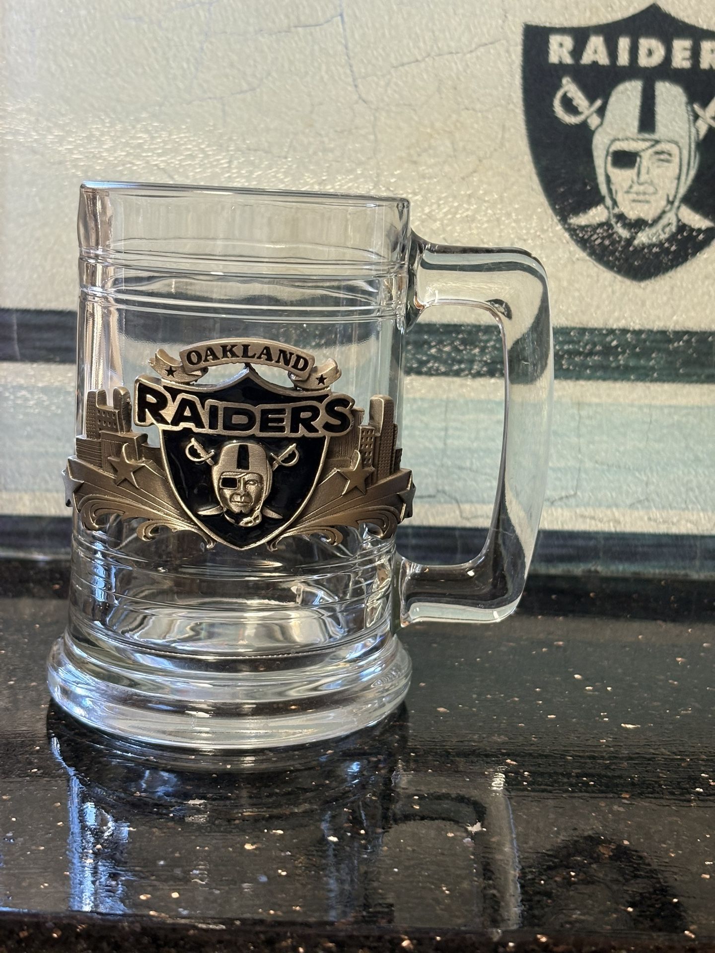 Vintage Raiders Glass Mug